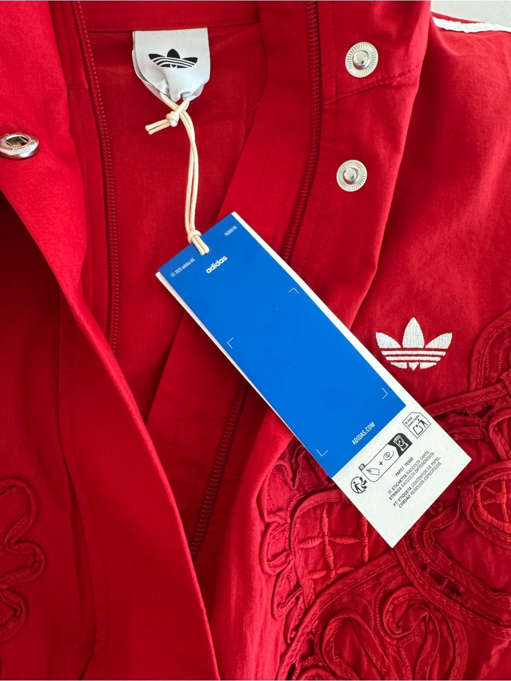 Adidas x Asos oversized cutwork track jacket in red sz S - Picture 6 of 7